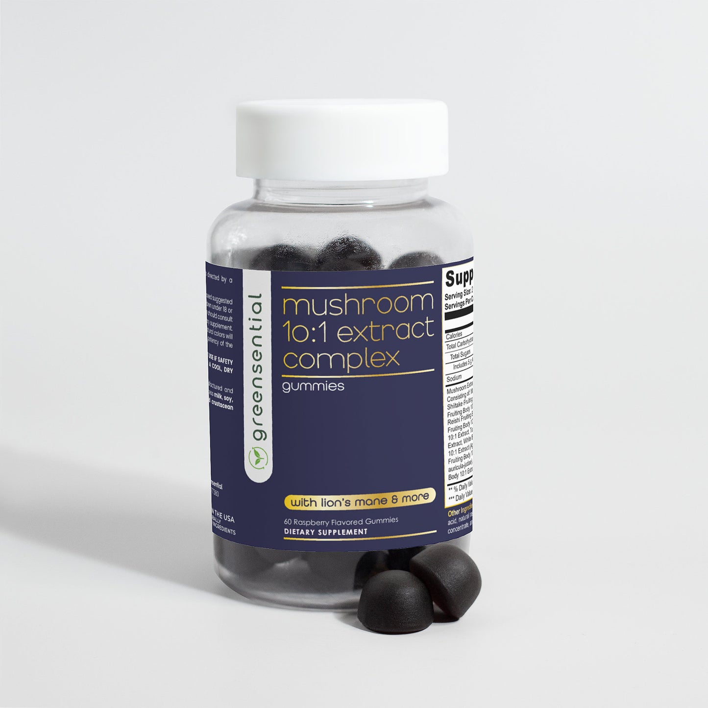 10-in-1 Mushroom Extract Complex 2,500mg - 60 Vegan Gummies