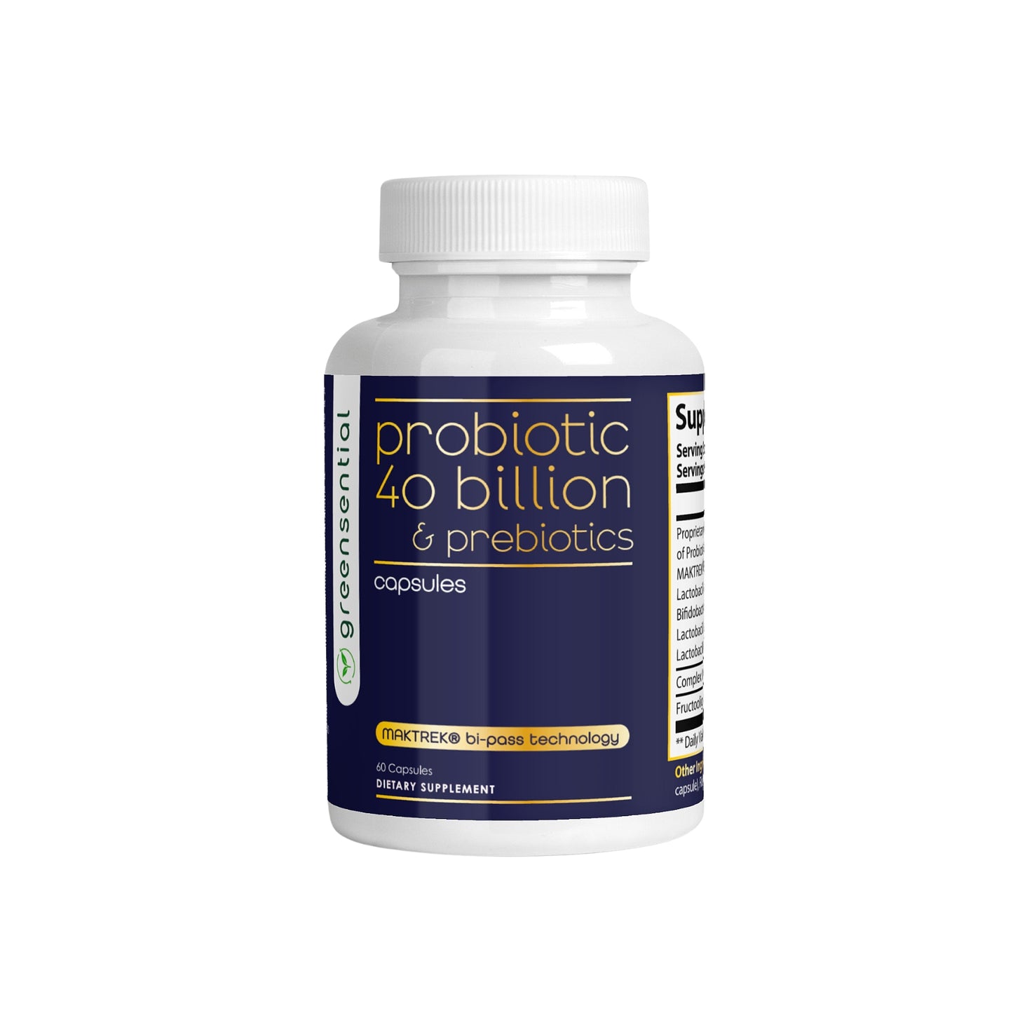 Probiotic 40 Billion with Prebiotics - Powered by Maktrek® Technology