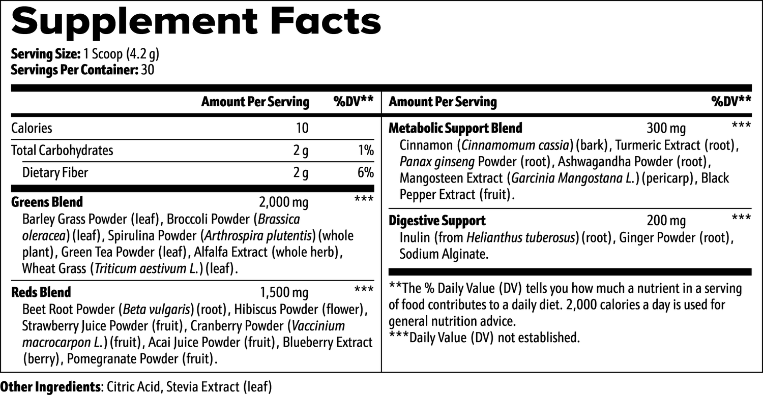 Greens & Reds Superfood Powder